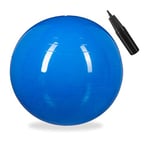 Relaxdays Balle de Gymnastique, Ballon de Fitness, Yoga & Pilates, Bureau, Pompe à air inclue, Ø 75 cm, Bleu, 10027805_45