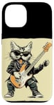 Coque pour iPhone 14 Guitare à bascule Chat pour guitare électrique Amoureux des animaux