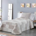 VIALMAN Couvre-lit léger Bouti Sofia 21 pour lit Double de 180 à 200 cm | Couvre-lit 180 à 200 | Taille du Quilt 270 x 270 cm, Couleur Beige