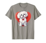 Maltese Owner Mom Dad Gift Maltese Dog Lover Valentines Day T-Shirt