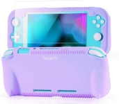 Coque De Protection En Silicone Pour Nintendo Switch Lite Avec Film De Protection - 4 Capuchons De Joystick Et Emplacements Pour Cartes - Design Résistant Aux Chocs Et Aux Rayures - Violet