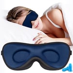 Boniesun 2024 Luxury Slim Eye Mask for Sleeping Blackout Sleep Mask for Women Men, Night Sleeping Mask for Side Sleepers-Navy