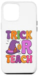 Coque pour iPhone 12 Pro Max Trick Or Teach Costume rétro Halloween Groovy Homme Femme