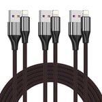 FEEL2NICE iPhone Charger Cable [MFi Certified] ，(3 Pack 2M) Nylon Braided Lightning Cable, iPhone Charging Cord USB Cable Compatible with iPhone 11/Pro/X/Xs Max/XR/8 Plus /7 Plus/6/ iPad （Black