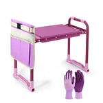 Colwelt Garden Kneeler and Seat Upgraded, Garden Kneeler Stool with Soft Wider Kneeling Pad, Foldable Garden Bench Stool with Tool Pouch, EVA Foam Pad Protects Your Knees(Purple)