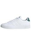 adidas Men's Advantage 2.0 Shoes, Cloud White/Core Black/Green, 8.5 UK