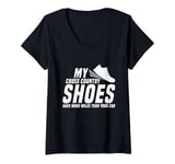 Womens My Shoes Have More Miles Than Your Car Cross Country Running V-Neck T-Shirt