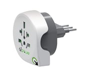 Q2 Power Adaptateur de Voyage Monde vers Italie - Blanc/Gris