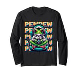 Cute Gaming Frog Pew Video Game Graphic Men Boys Kids Women Long Sleeve T-Shirt