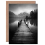 The Jetty on the Lakeside Him Her Birthday Get Well Soon Blank Greeting Card