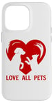 Coque pour iPhone 14 Pro Max T-shirt Love All Pets Animals Are Friends Too pour homme et femme