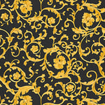 Papier peint Versace Papier Peint Baroque Butterfly Barocco Papier peint intissé 10.05 m x 0.70 m Or Noir Jaune Made in Germany 343262 34326-2