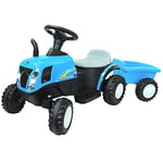 JAMARA 460482 Ride-on Tracteur New Holland avec remorque, Moteur Puissant 6 V et Batterie pour Une Longue durée de Conduite, Propulsion puissante, Son Moteur Haute Garde au Sol, lumière Avant, pédale