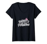 Womens Daddy's Little Princess Fatherly Pride and Princess Happines V-Neck T-Shirt