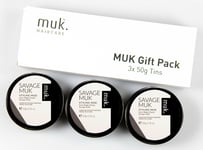 Savage Muk Triple Hair Wax Gift Pack 3x 50g Tins Ultimate Hold Mud (£6.65 each)