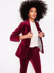 Boden Marylebone Velvet Blazer, Cabernet