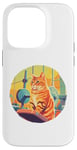 iPhone 14 Pro Cute Fit Orange Cat Sitting on Gym Lifting Bench Case