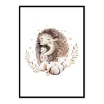 Poster Gallerix Watercolor Hedgehog Family