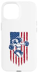 Coque pour iPhone 15 Drapeau américain de pom-pom girl pour pom-pom girl drapeau américain