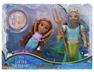 Little Mermaid Live Action Ariel and Triton Doll Set - 15cm