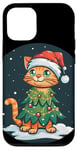 iPhone 15 Pro Funny Cat in Christmas Tree Costume for Cats Case