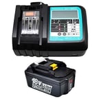 Chargeur de remplacement Makita avec batterie 18V 5.0Ah BL1850B pour radios de chantier Makita