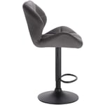 Tabouret de Bar réglable en Hauteur Woltu Chaise Haute pour Bar avec Dossier siège rembouré en Velours Pied en métal, Gris Foncé