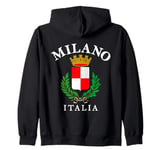 Vintage Milan Flag Italy Souvenir Italia Milano Roman Empire Zip Hoodie