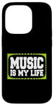 Coque pour iPhone 14 Pro Music Is My Life Sounds Listening Melody Beats Vibes Lover