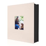 Lanpn Album Photo 10x15 400 Pochette, Lin Tissu Album pour Vertical Photos (Beige)