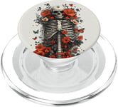 Skeleton Ribcage Anatomy with Flowers Butterflies PopSockets PopGrip for MagSafe