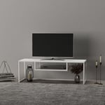 [en.casa] - Meuble tv Isokyrö en métal 120 x 40 x 40 cm blanc