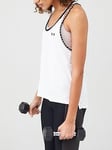 UNDER ARMOUR Knockout Tank Top - White/Black, White/Black, Size L, Women