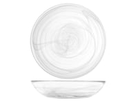 6 Plates Brand H&H Glass Model Alabaster White Bottom 21 cm