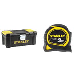 Stanley Stst1-75515 Boîte À Outils Avec Plateau Porte-Outils Amovible - 2 Organiseurs & Mesure 3 m x 13 mm Bi-Matière Tylon - Métre à Ruban Léger, Compact et Ergonomique