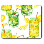 Computer Mouse Mat - Lemon & Lime Drink Lemonade Office Gift #24550