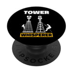 Tower Climber Technician Poteau monteur de ligne PopSockets PopGrip Interchangeable