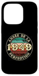 Coque pour iPhone 14 Pro 1949 Anniversaire 75 Ans Homme Humour Idée Cadeau Perfection