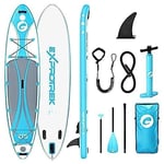 Exprotrek Stand Up Paddling Board, Inflatable SUP Board, Stand Up Paddle Board Set, 6 Inch Thick for All Difficulty Levels with Aluminium Paddle (200 kg Max), Blue