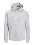 Jack & Jones Men's Jjestar Basic Hooded Sweatshirt, Light Grey Melange, L UK