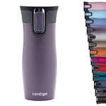 Contigo Unisex's West Loop Autoseal Thermobecher, Edelstahl Isolierbecher, Kaffeebecher to Go, BPA frei, auslaufsicherer Reisebecher mit Easy-Clean-Deckel, hält bis zu 5h Warm, 470 ml, Dark Plum