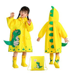 Ynport Crefreak Enfants Poncho De Pluie Imperméable Cape De Pluie Pliable Vêtements De Pluie Mignon Enfants Imperméable Léger Cartable Saboté Imperméable Pour Fille Garçon, Jaune, M