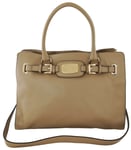 Michael Kors Brown Satchel Bag Top Handle Medium Hamilton Dark Khaki Handbag