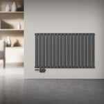 Radiateur Design Ovale Double Couche - ML-Design - Anthracite - Haute Conductivité Thermique