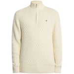 Pull Gant  Tricot en coton texturé à demi-fermeture éclair