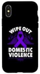 Coque pour iPhone X/XS Wipe Out Domestic Violence, ruban violet