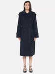 THE KOOPLES Wool Blend Double Breasted Trench Coat, Black