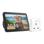 Echo Show 8 (3rd generation) | Charcoal + TP-Link Tapo P110M Smart Plug with Energy Monitoring, Works with Alexa - Smart Home Starter Kit