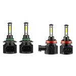 9006 H11 Combo 4Side led Ampoule de Kits Brouillard Phare 6000K Faisceau Route Blanc