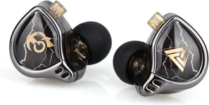 Qkz X Hbb Écouteurs Intra-Auriculaires Hi-Fi À Diaphragme Revêtu De Titane De 10 Mm Avec Cavité Semi-Ouverte, Câble Détachable À 2 Broches Plaqué Argent, Suppression Du Bruit (Sans Micro)